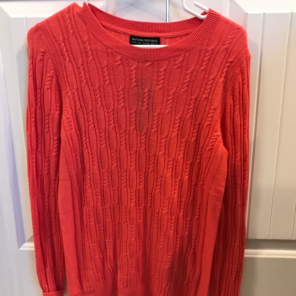 Coral cable knit sweater